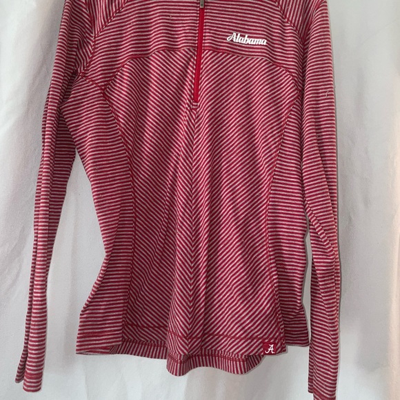 Columbia Tops - Alabama Crimson Tide Striped Quarter-Zip Pullover